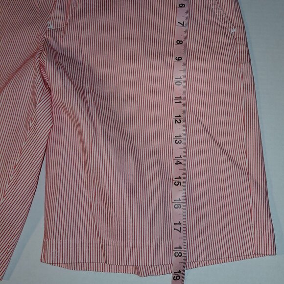 NWOT Tommy Hilfiger Shorts Chino Striped Salmon Women's Size 10 - Picture 6 of 9